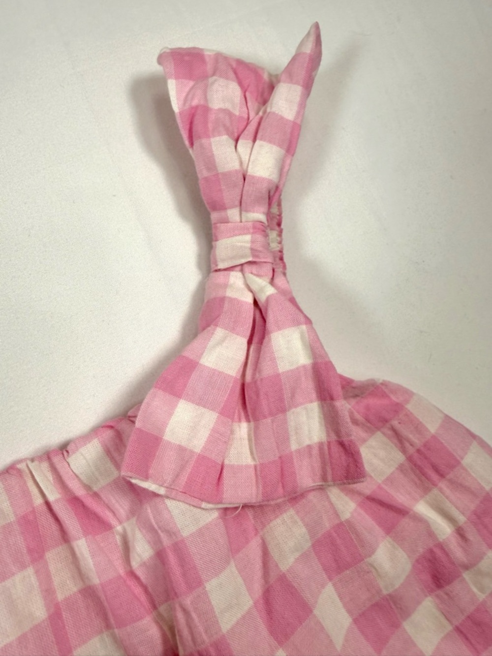 NICOLE MILLER Girls Gingham Bow Bubble Top‎ Size 5 Preppy Cottagecore Summer - Picture 2 of 9